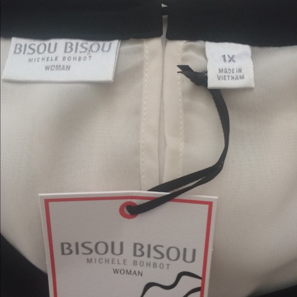 New Bisou Bisou Sheer Wrap Blouse Black Lace - Picture 5 of 5